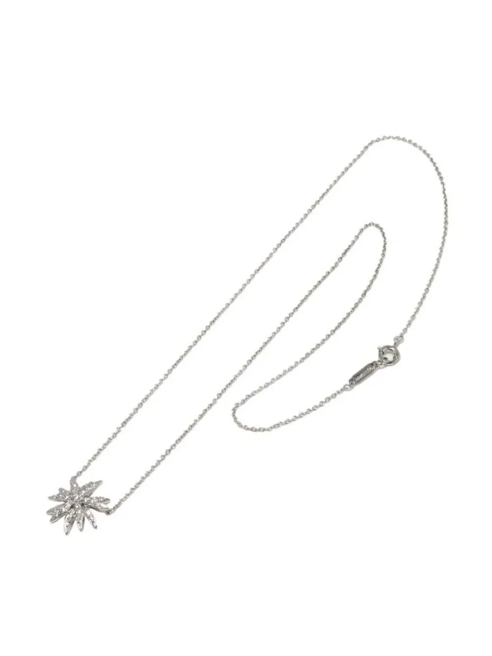 Tiffany & Co Sunburst Diamond Necklace 40 Platinum